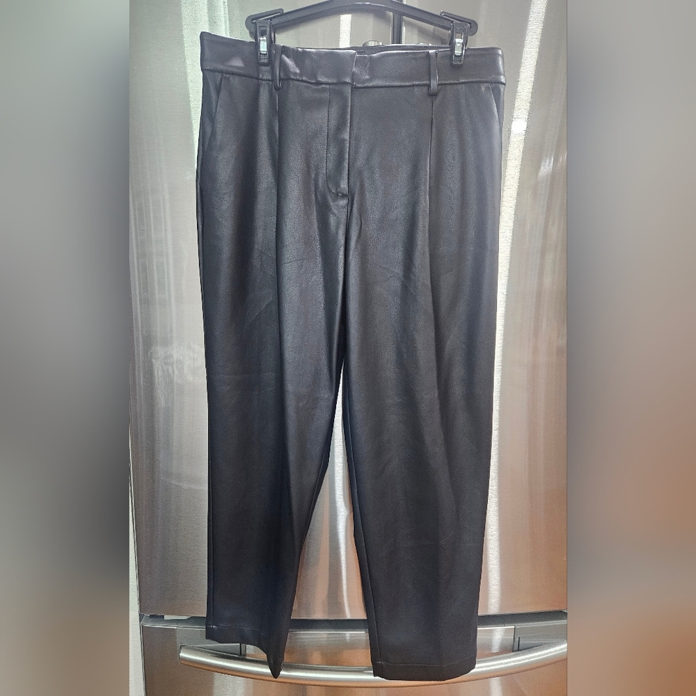 LOFT Faux Leather Cropped Pant